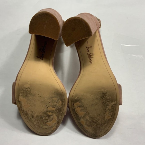 Sam Edelman woman’s Sz 8M Blush Pink Ankle Strap Open Tow Block Heel Sandal - Picture 6 of 8